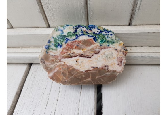 Różanka świętokrzyska zmineralizowana malachitem i azurytem