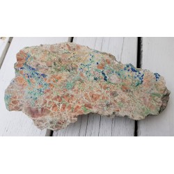 Brekcja zmineralizowana malachitem i azurytem