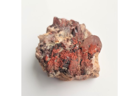 Szczotka kwarców z hematytem z okolic Jeleniej Góry