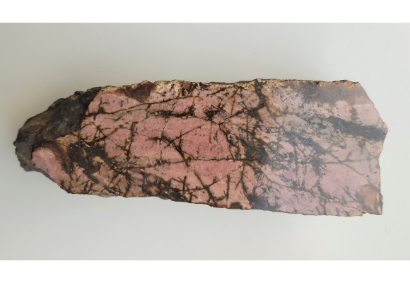 Polerowany okaz rodonitu z Iacobeni w Rumunii