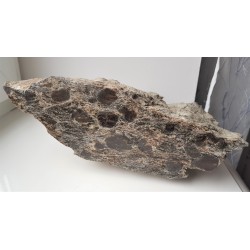 Polerowany łupek z wielkimi granatami