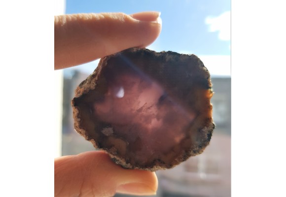 Niespękany, przezroczysty, fioletowy agat