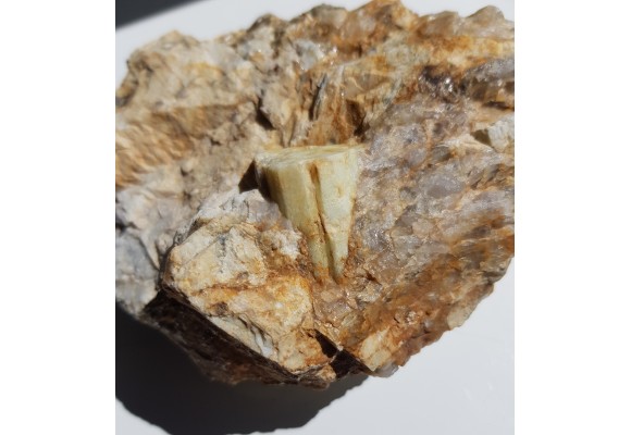 Masywny kryształ berylu w kwarcu z Owiesna