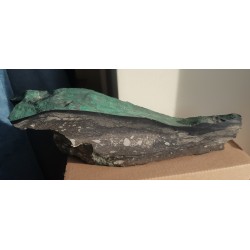 Wyjątkowy okaz z KGHM - malachit, chalkozyn, ramienionogi w dolomicie