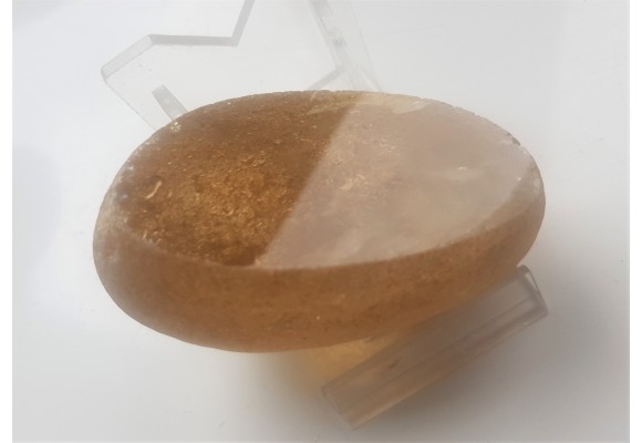 Unikat - otoczak kwarcu dymnego z aluwiów Bobru