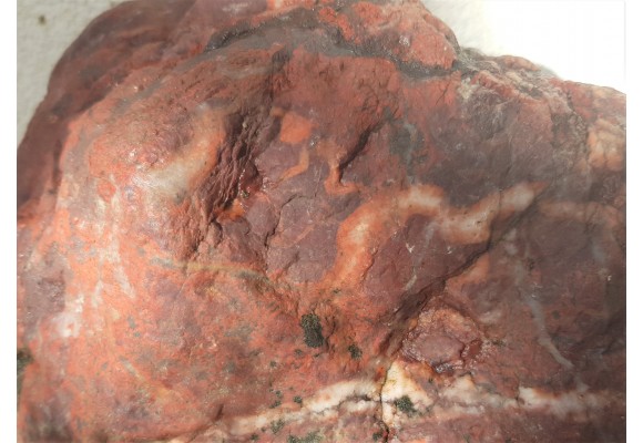 Krwistoczerwony jaspis wielkości głowy ze Starych Bogaczowic