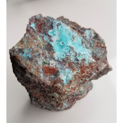 Błękitna chryzokola pokryta szczotką kwarcową z Rędzin k. Kamiennej Góry