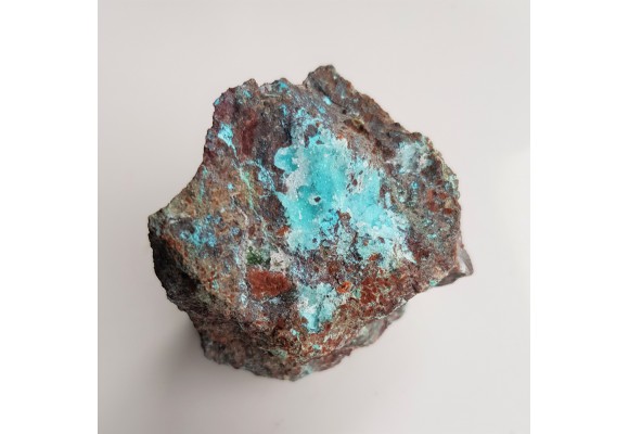 Błękitna chryzokola pokryta szczotką kwarcową z Rędzin k. Kamiennej Góry