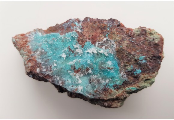 Błękitna chryzokola pokryta szczotką kwarcową z Rędzin k. Kamiennej Góry