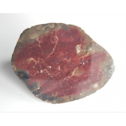 Czerwony chalcedon w czarnej otoczce z Bolesławca