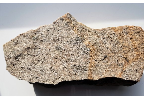 Brązowe, igiełkowate kryształy turmalinu na kwarcycie z Romanowa k. Strzelina