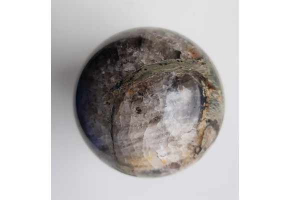 Kula polerowana z kwarcu/kwarcu dymnego z Czerniawy-Zdrój