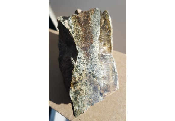 Miąższa żyła iryzującego syllimanitu w gnejsie sowiogórskim z okolic Dzierżoniowa