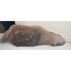 Zlepieniec ze Starych Bogaczowic z impregnacjami malachitu i minerałów rudnych