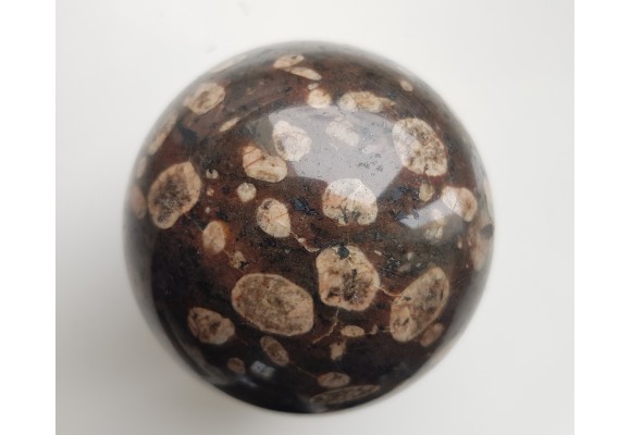 Piękna kula z porfirowatego sjenitu (eratyk, lubuskie)