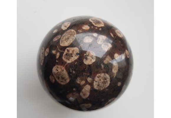 Piękna kula z porfirowatego sjenitu (eratyk, lubuskie)