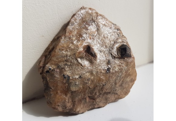 Duże kryształy - granat i staurolit oraz ilmenit w łupku mikowym z Głuchołaz