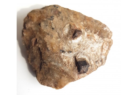 Duże kryształy - granat i staurolit oraz ilmenit w łupku mikowym z Głuchołaz